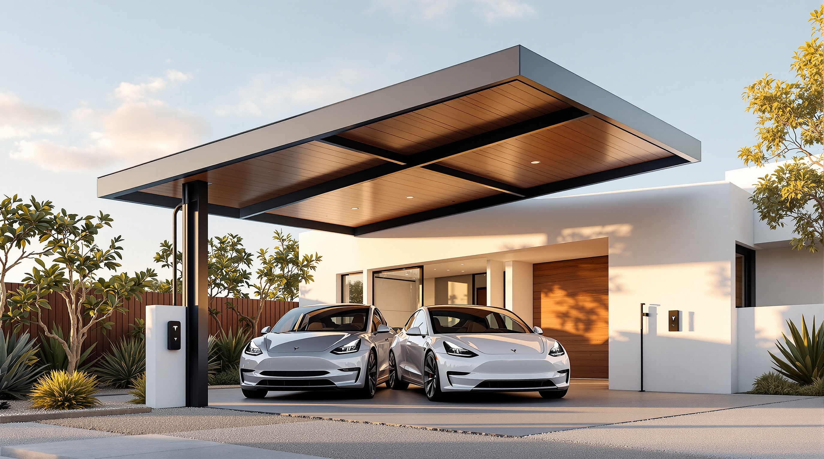 EV-Ready Carport with Tesla Wall Connector Pre-Wired in Solana Beach