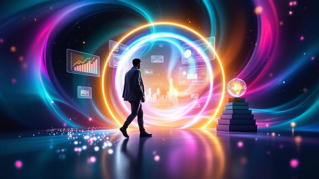 Hero image showcasing AI marketing tools interface for small business growth and automation.