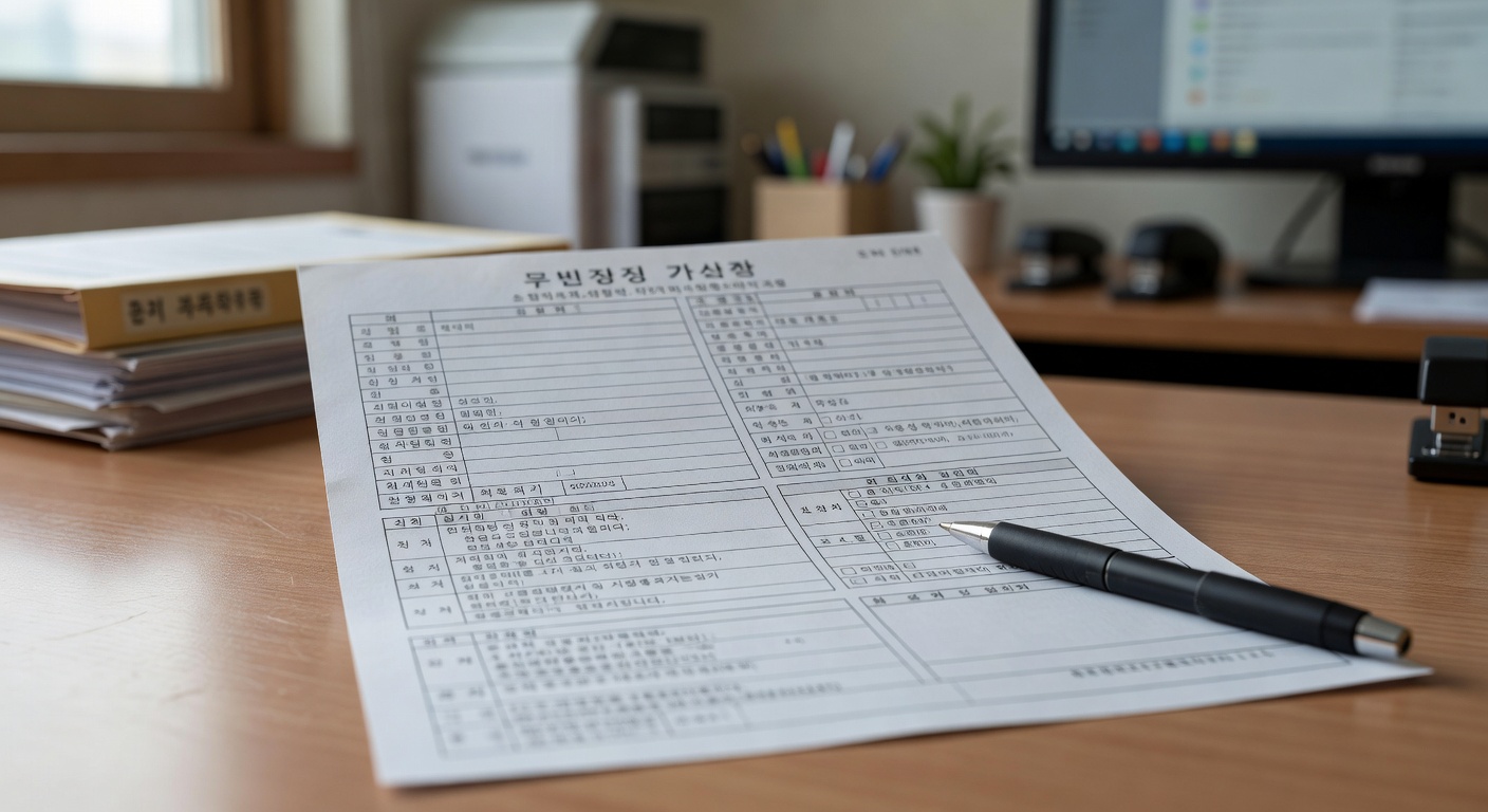 official government support application form with a pen on a desk