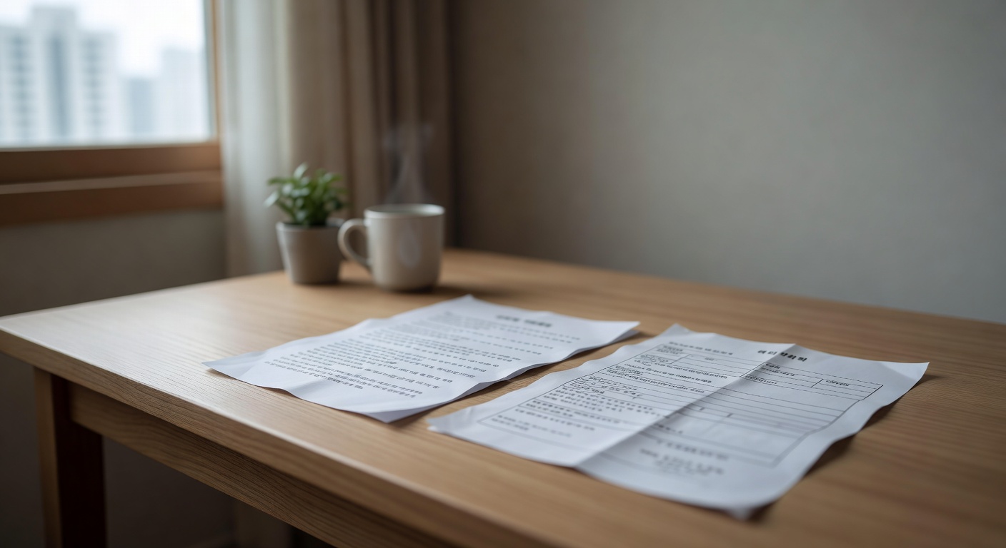 court document and apartment lease contract on a wooden desk