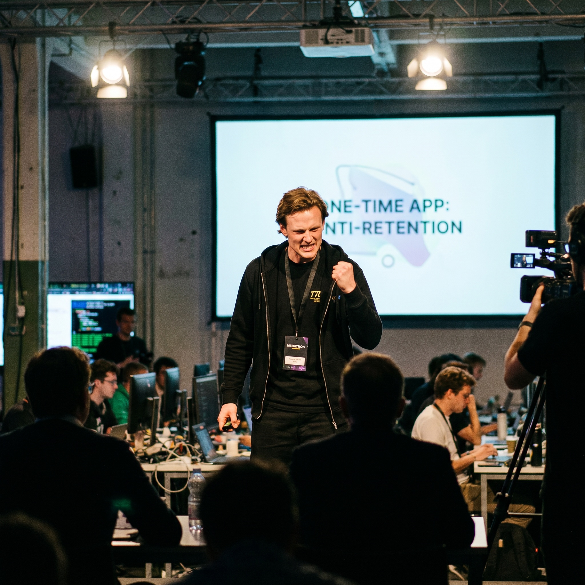 AMSTERDAM, MEGATHON 2026: Product Designer Pieter de Kroon Demos App Engineered To Never Be Opened Twice, Judges Visibly Conflicted