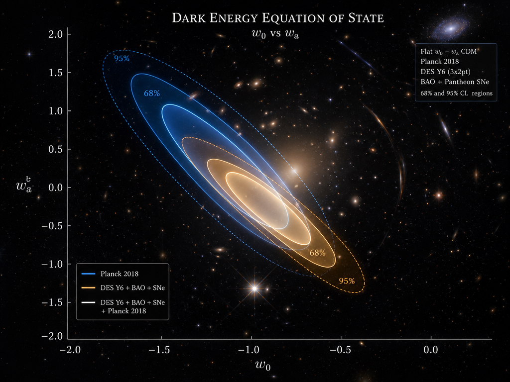 Espace des paramètres w0 et wa — contraintes cosmologiques DESI DR2