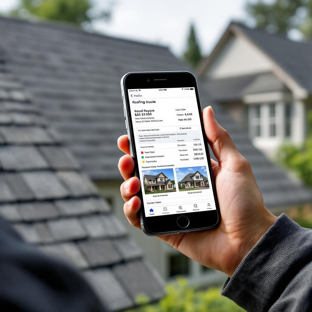 photo-documented roof leak repair quote on phone in Hartford CT