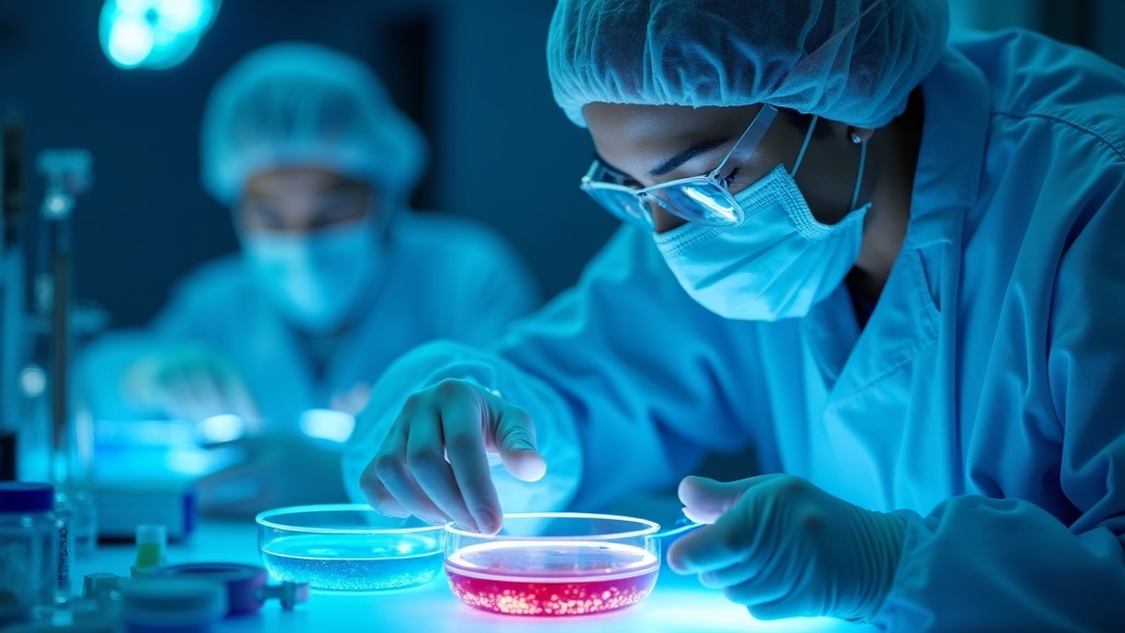 Chercheur préparant une thérapie CRISPR en laboratoire