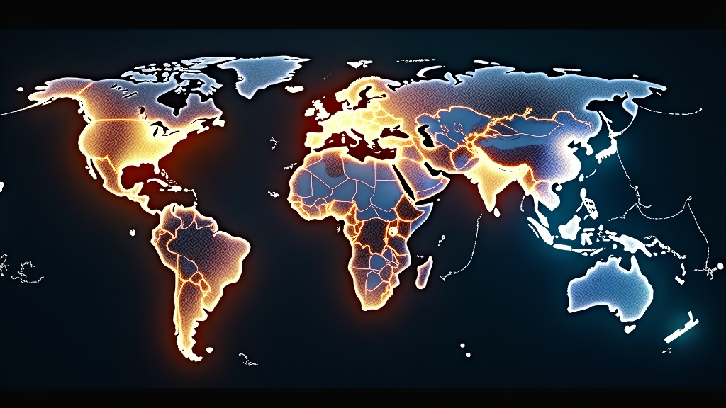 Carte des migrations humaines hors d'Afrique avec routes illuminées