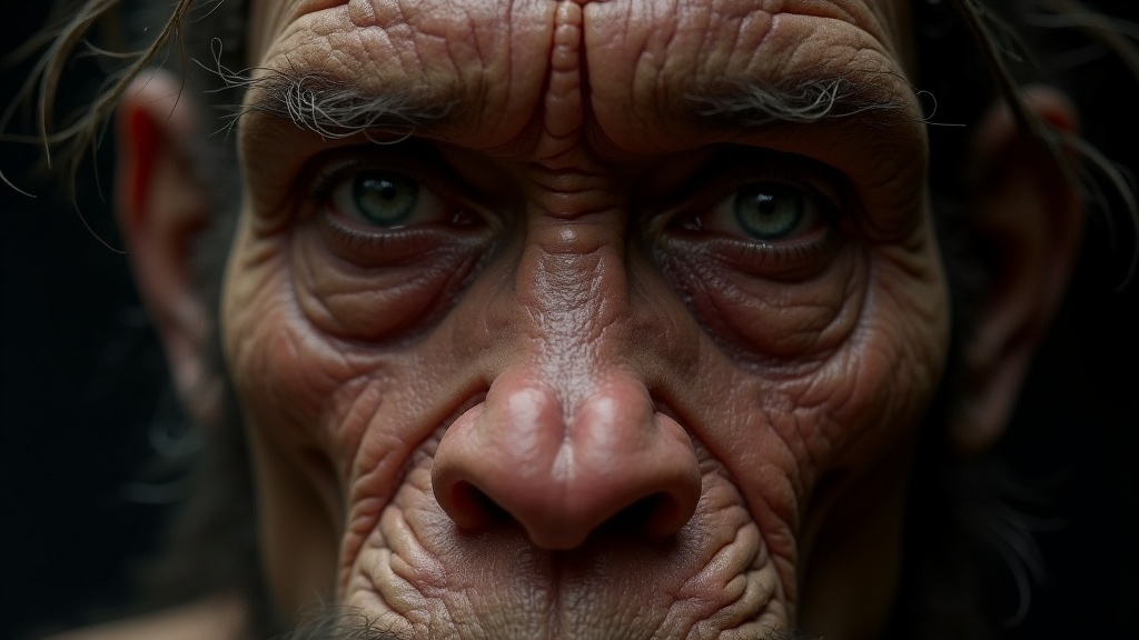 Reconstruction faciale d'un Néandertalien