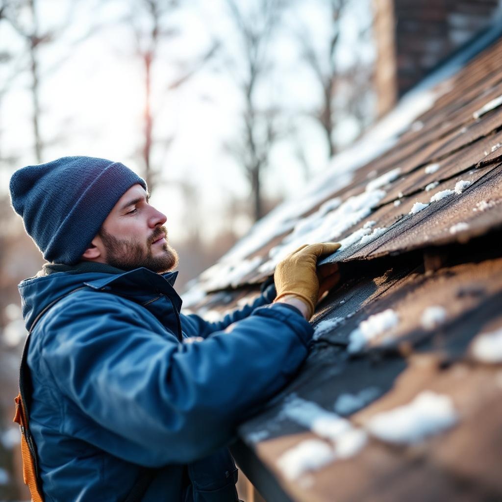 asphalt shingle roof leak repair after ice dam damage in Connecticut