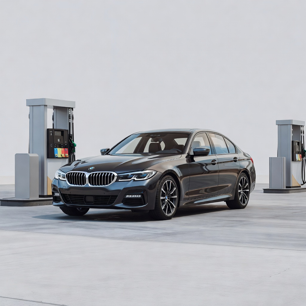 a bmw parked in a gas (3)