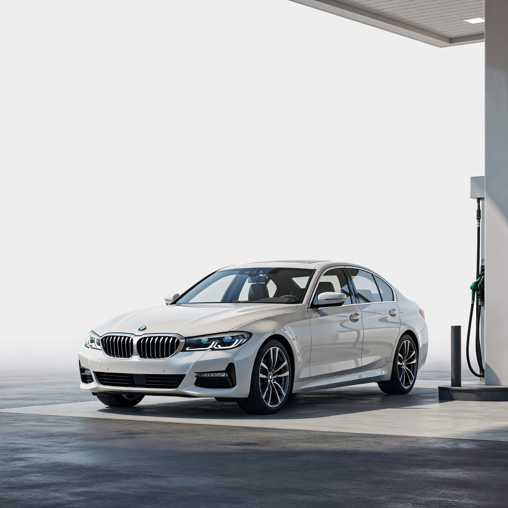 BMW White Sedan