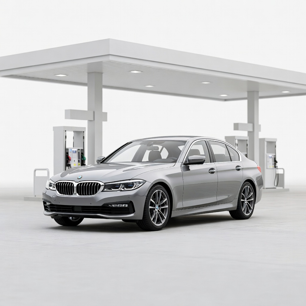 BMW Sedan At Pump