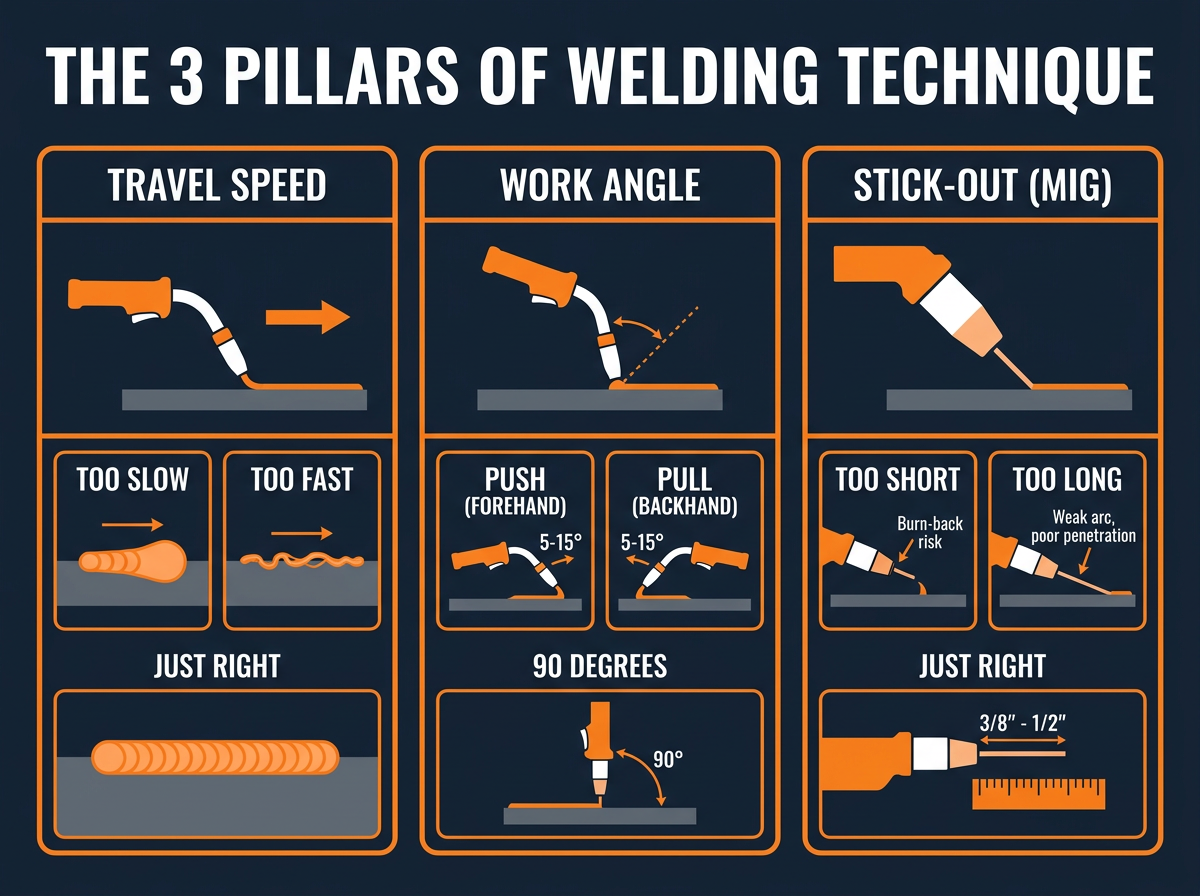 How to Master Travel Speed, Work Angle, and Stick-Out