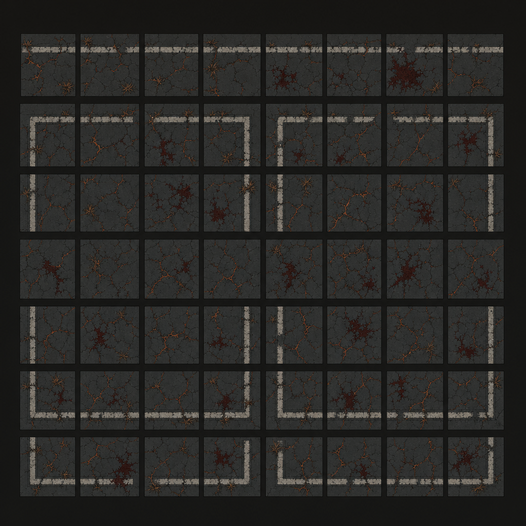 Cracked Road Tiles