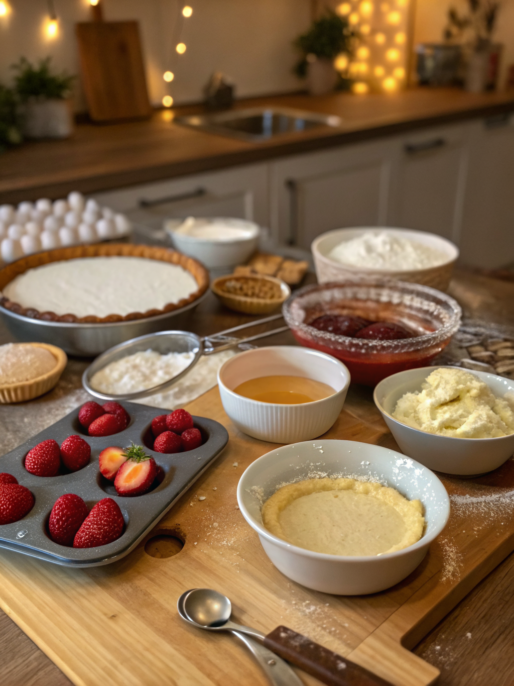 Step-by-step collage showing caramel making, apple arranging, and the finished tarte Tatin flipped onto a plate