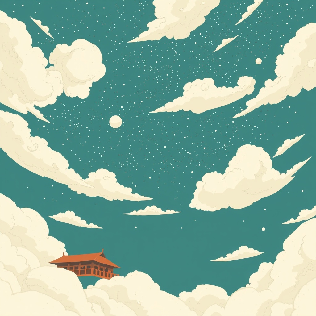 The sky, as last documented — illustration on file with the Sub-Committee, rendered from collective memory