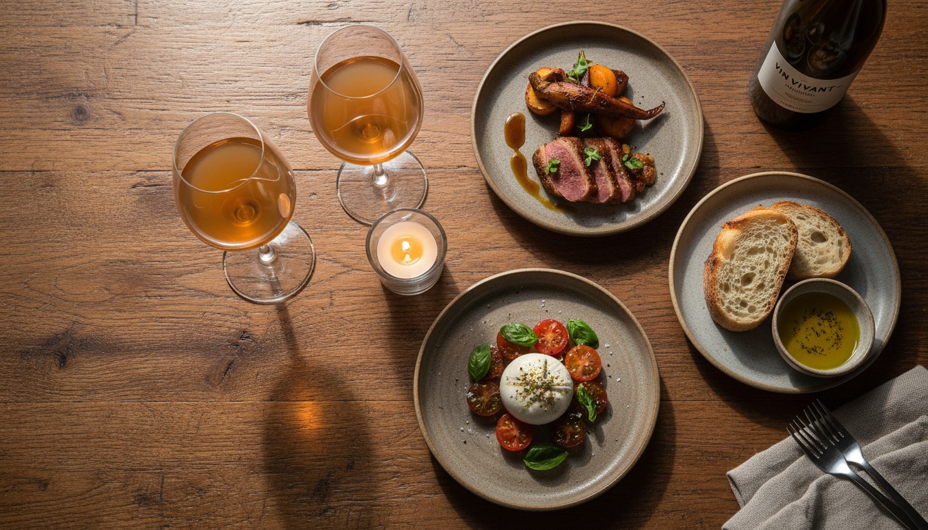 Assiettes à partager et vin nature dans une buvette montréalaise