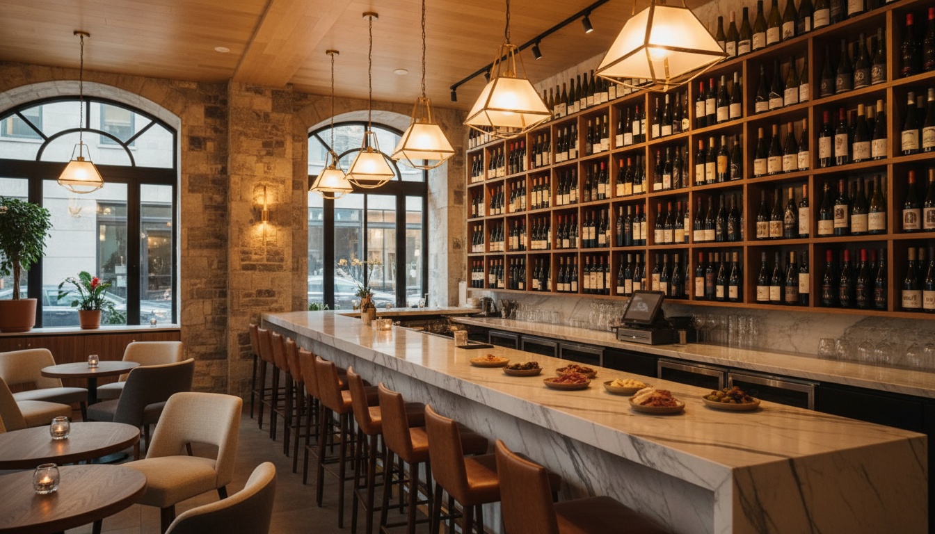 Ambiance de bar à vin montréalais