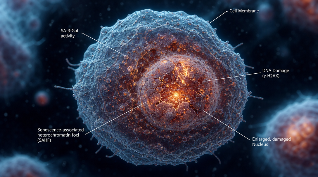 Sénescence Cellulaire — L'Horloge Biologique du Vieillissement
