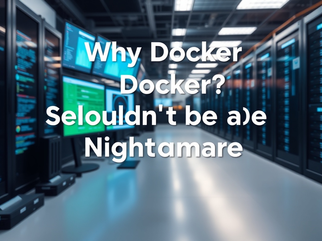 Illustration of Docker containers simplifying self-hosting setup and management for tech enthusiasts