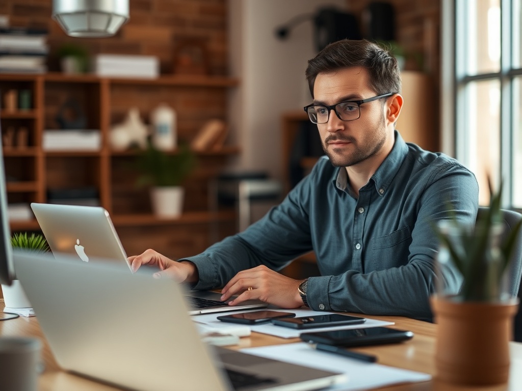 Illustration of small business owners using SaaS AI tools for growth and efficiency