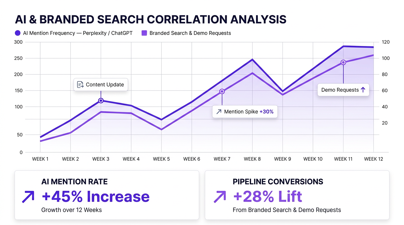 correlating AI brand mention frequency with business outcomes and conversions