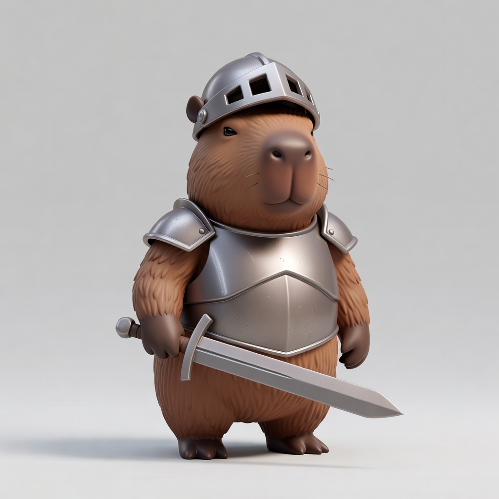 una capibara en 3D que tenga (4)