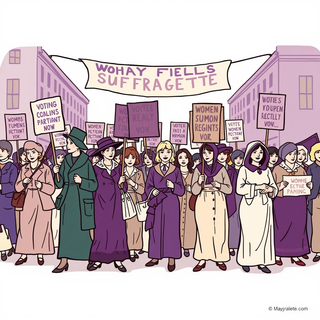 A throng of marching women on Locust Street, banners aloft, the spring of 1913.