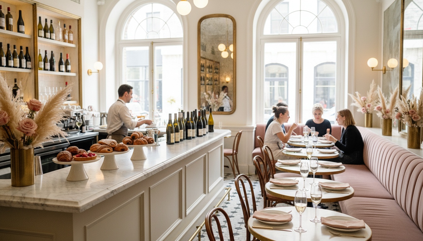 Stylish brunch spread at a Montreal wine bar