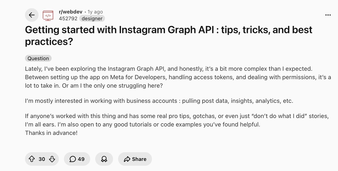 Instagram Graph API limitation