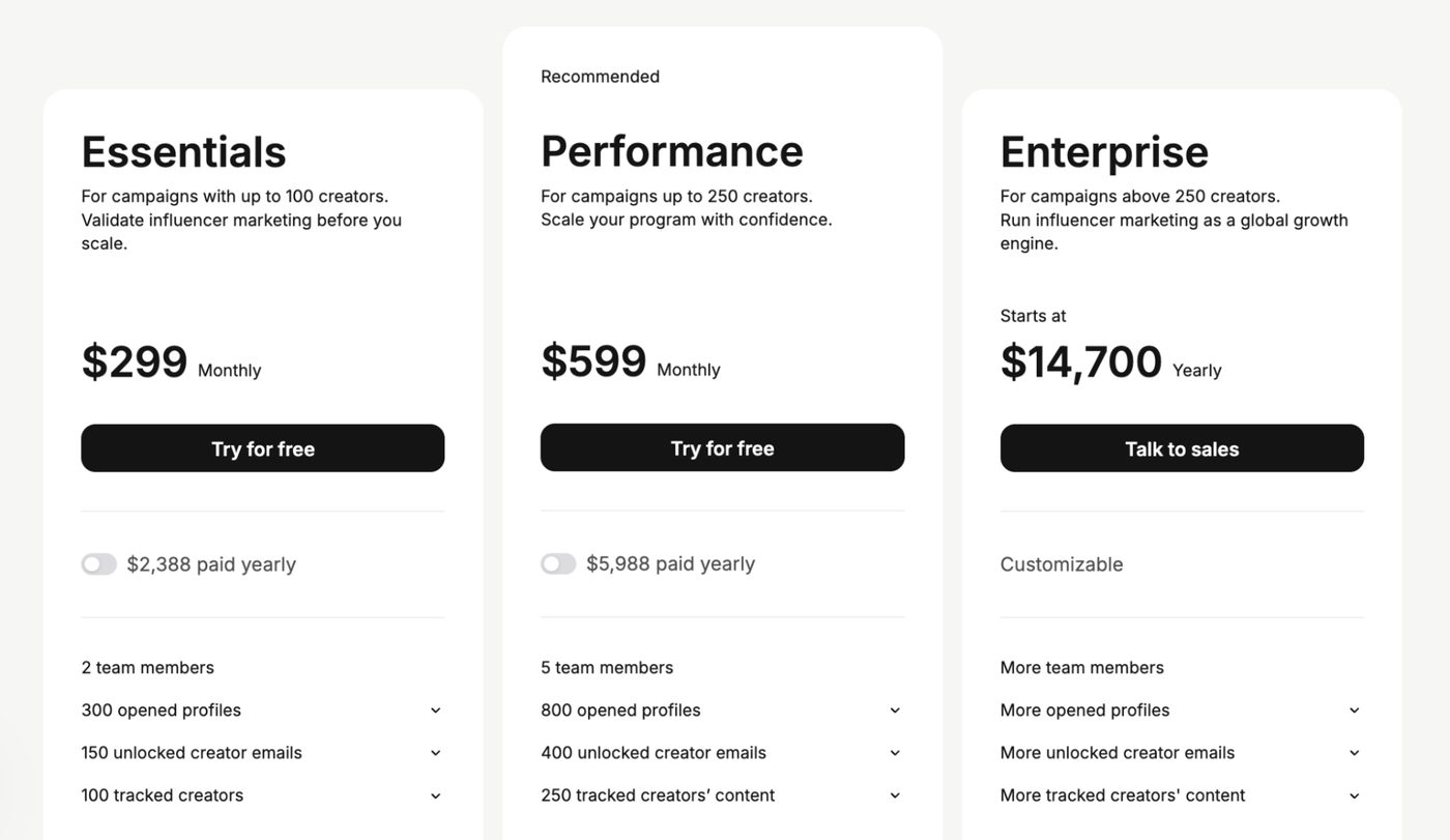 Modash pricing