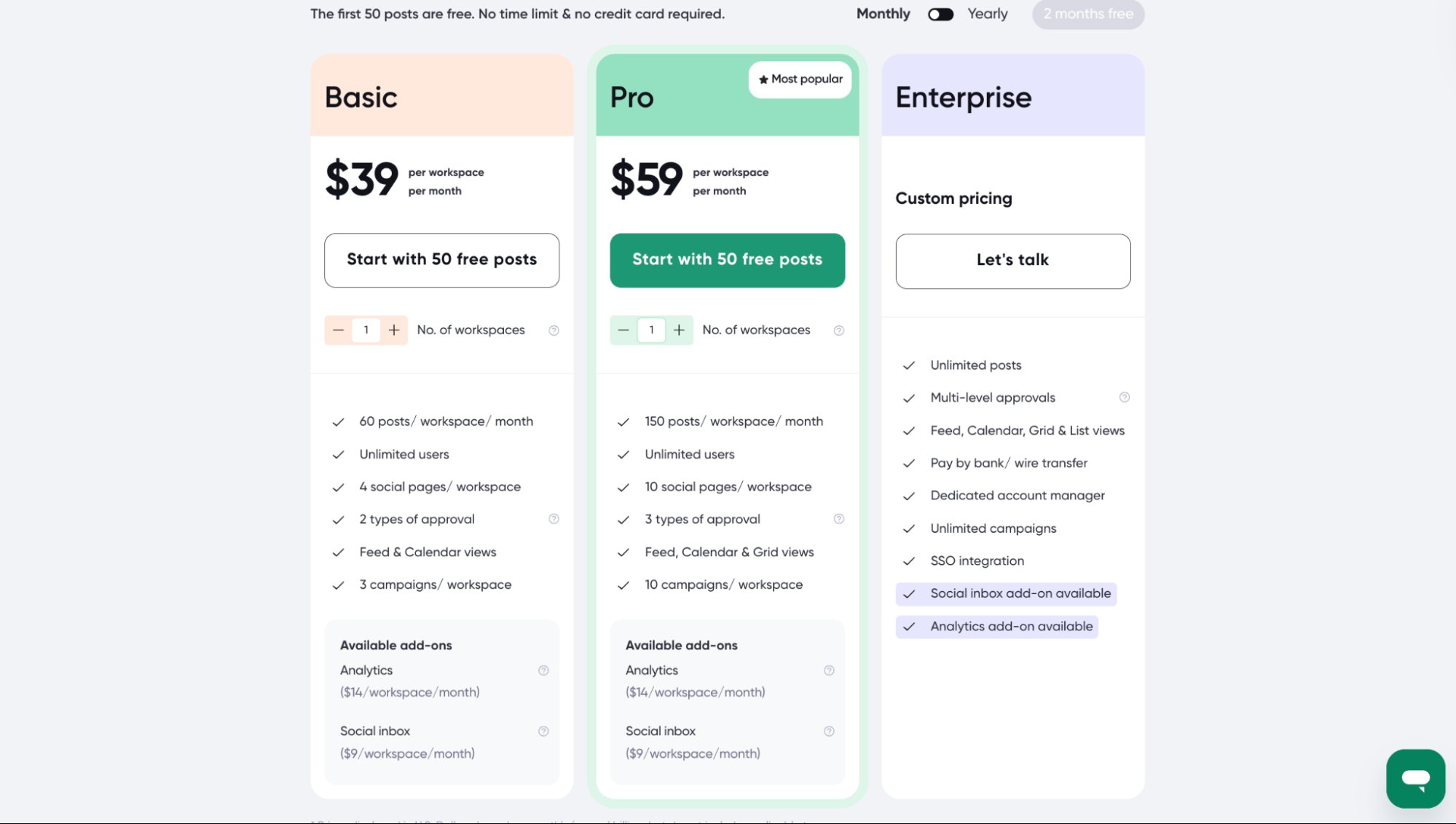 planable pricing