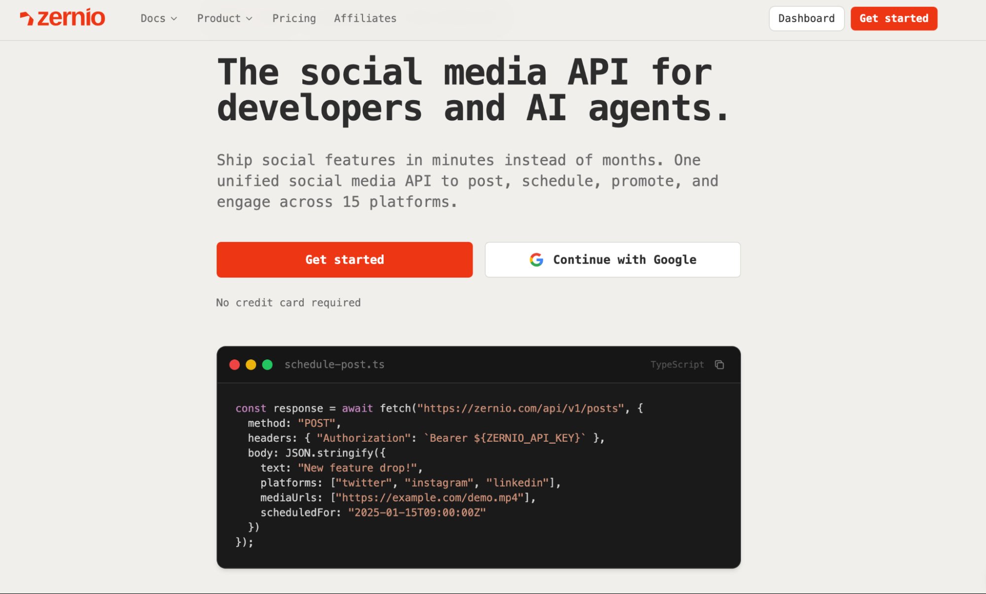 zernio is the best buffer alternative with open API