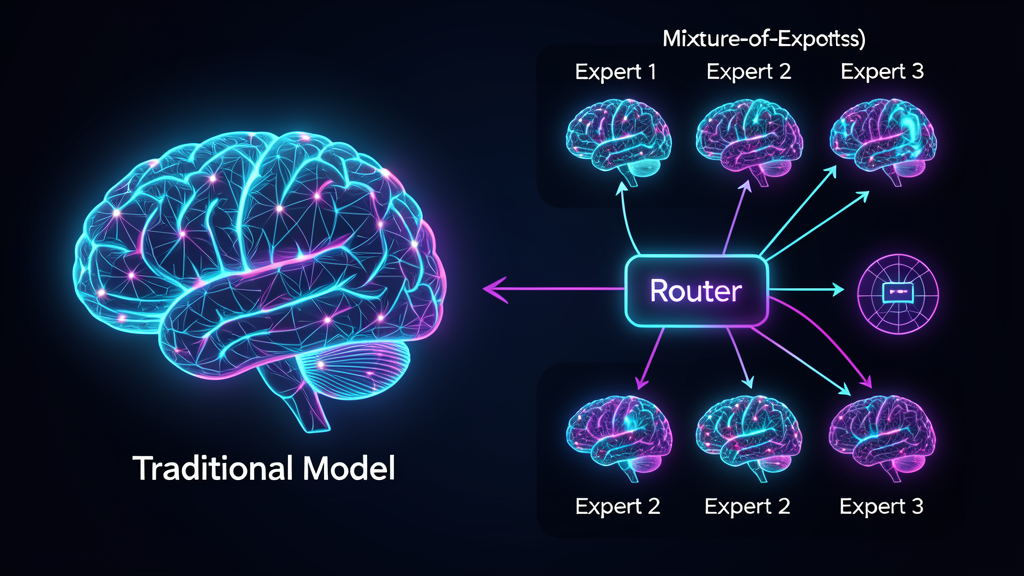 Diagrama de la arquitectura Mixture-of-Experts (MoE)