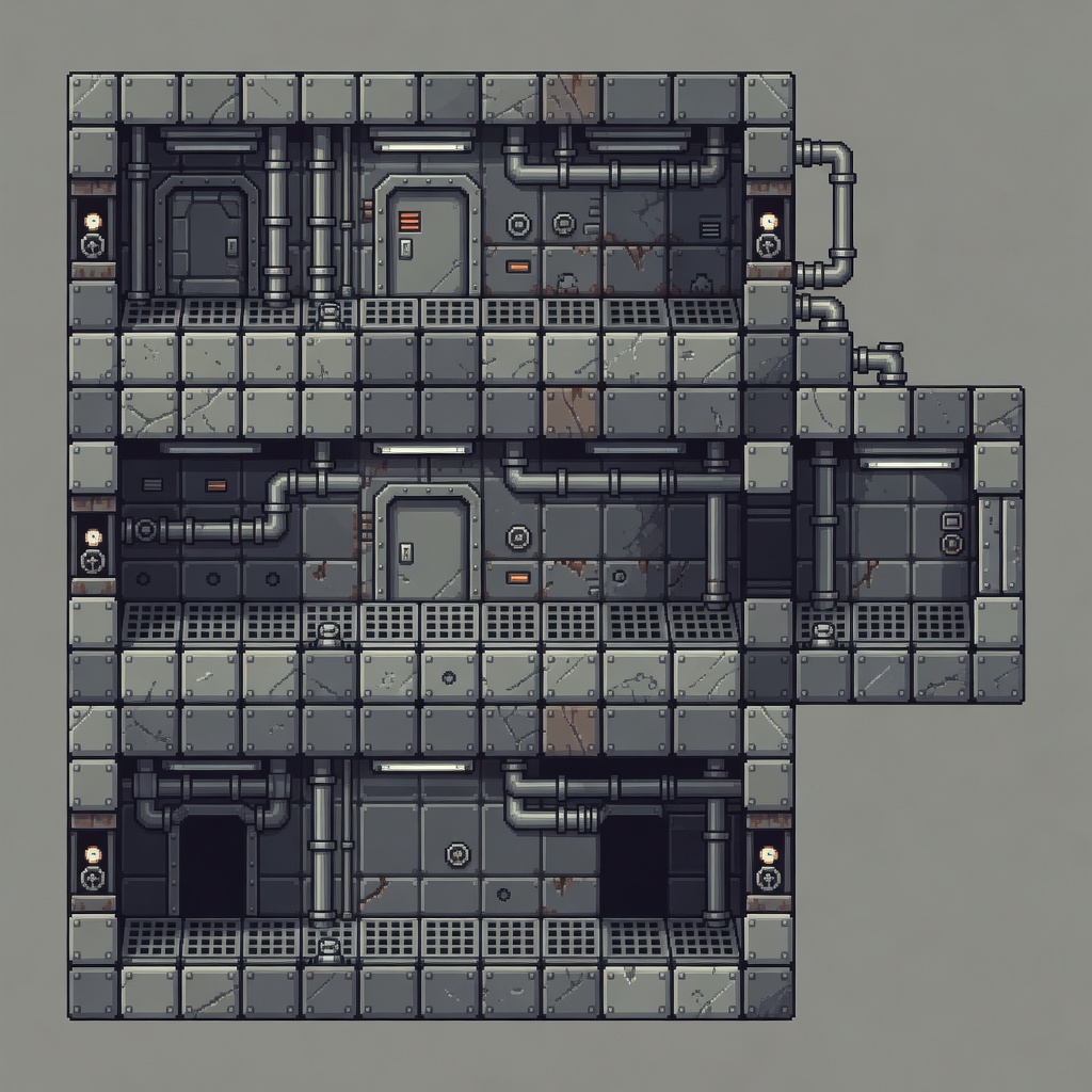 2D 16-bit pixel art side-scroller underground