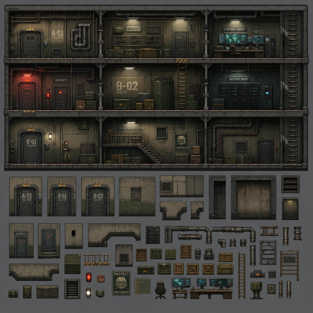2D 16-bit pixel art side-scroller underground (2)