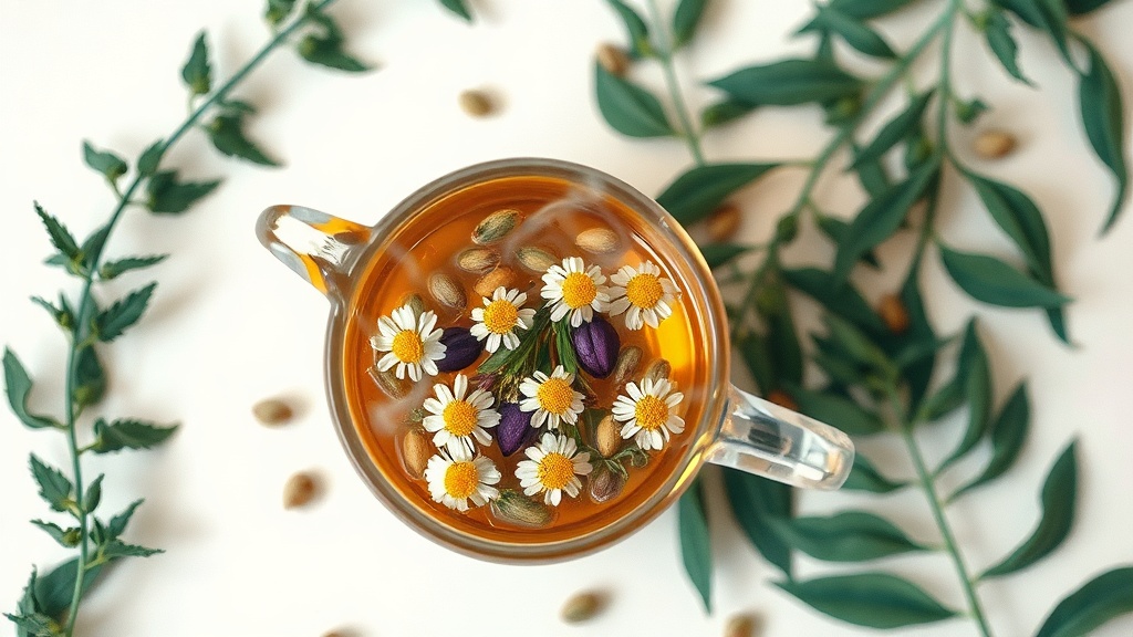 Infusão de Camomila e Funcho para Gases