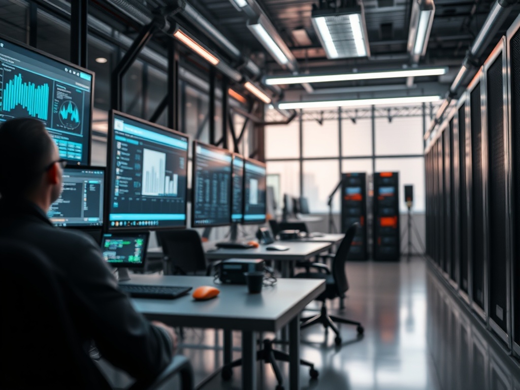 Illustration of AI tools enhancing productivity and efficiency in a professional workspace for AI technology blog