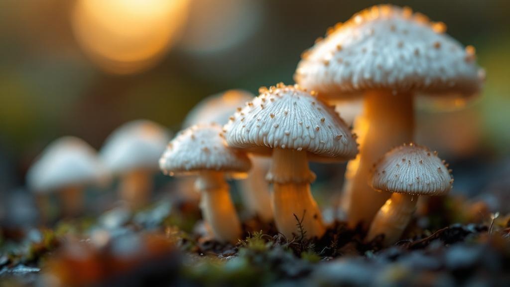 Coprinus comatus ejemplares jóvenes en praderas