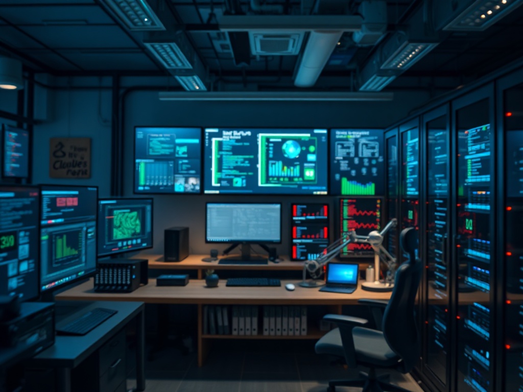 Illustration of a home server setup for self-hosting a personal cloud at home.