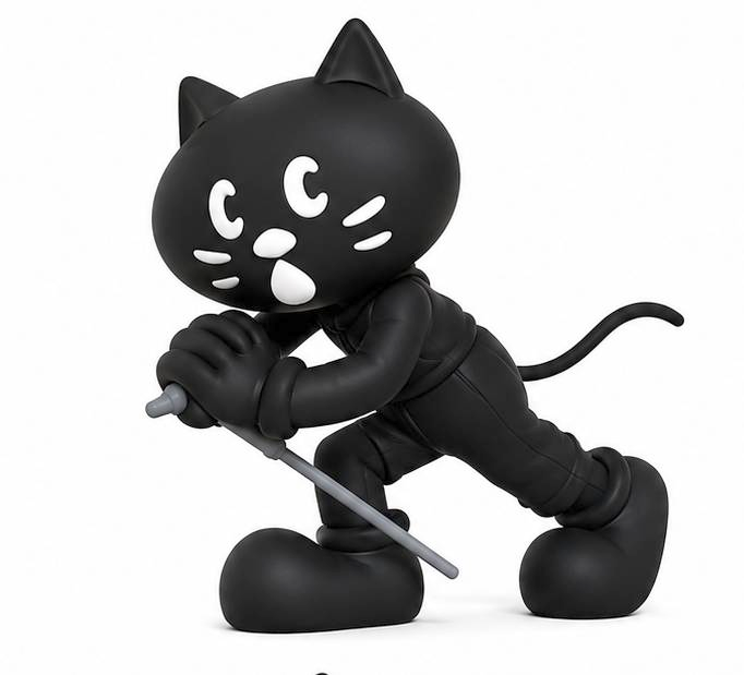 black cat figurine — free 3D model