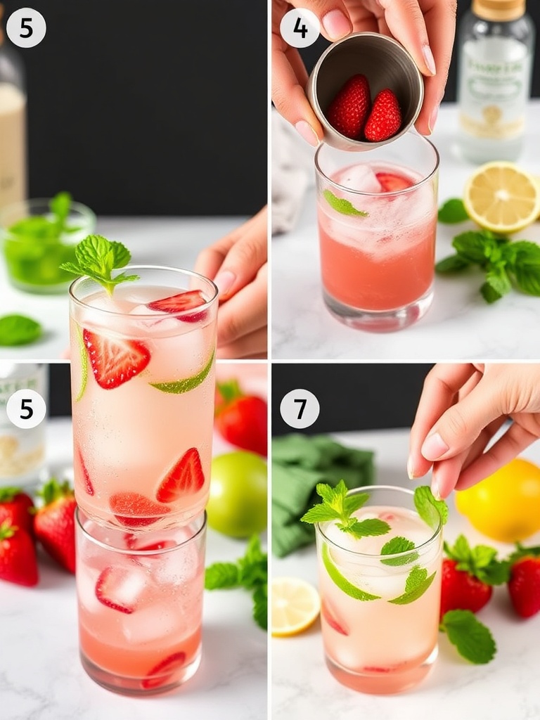 recette mojito fraise preparation