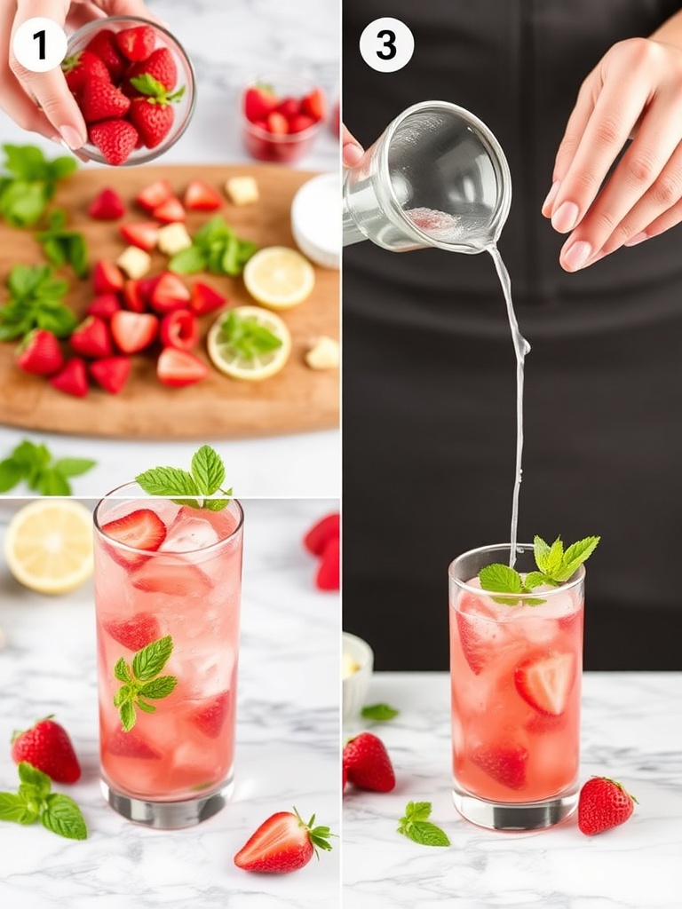 recette mojito fraise preparation