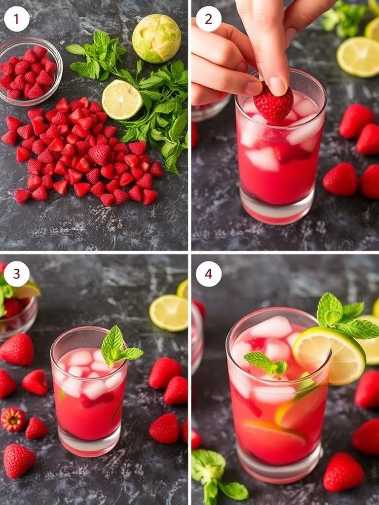 recette mojito fruits rouges preparation