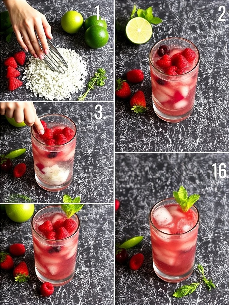 recette mojito fruits rouges preparation