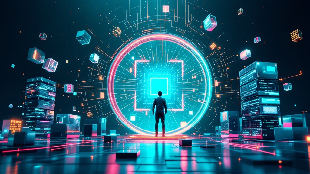 AI coding assistant interface with developers collaborating on software engineering projects