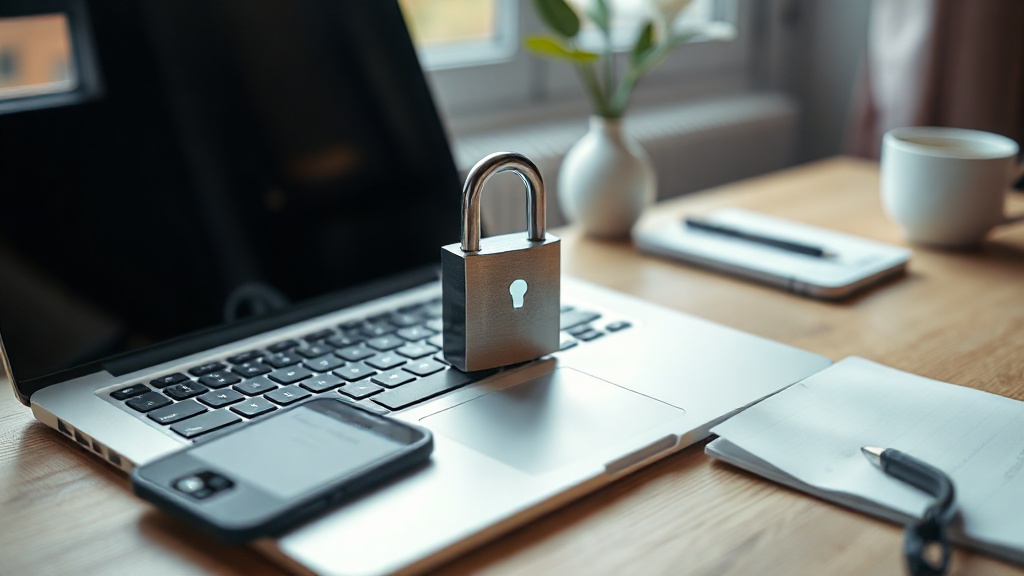 Digital lock and shield icons representing personal cybersecurity tips for beginners in 2026