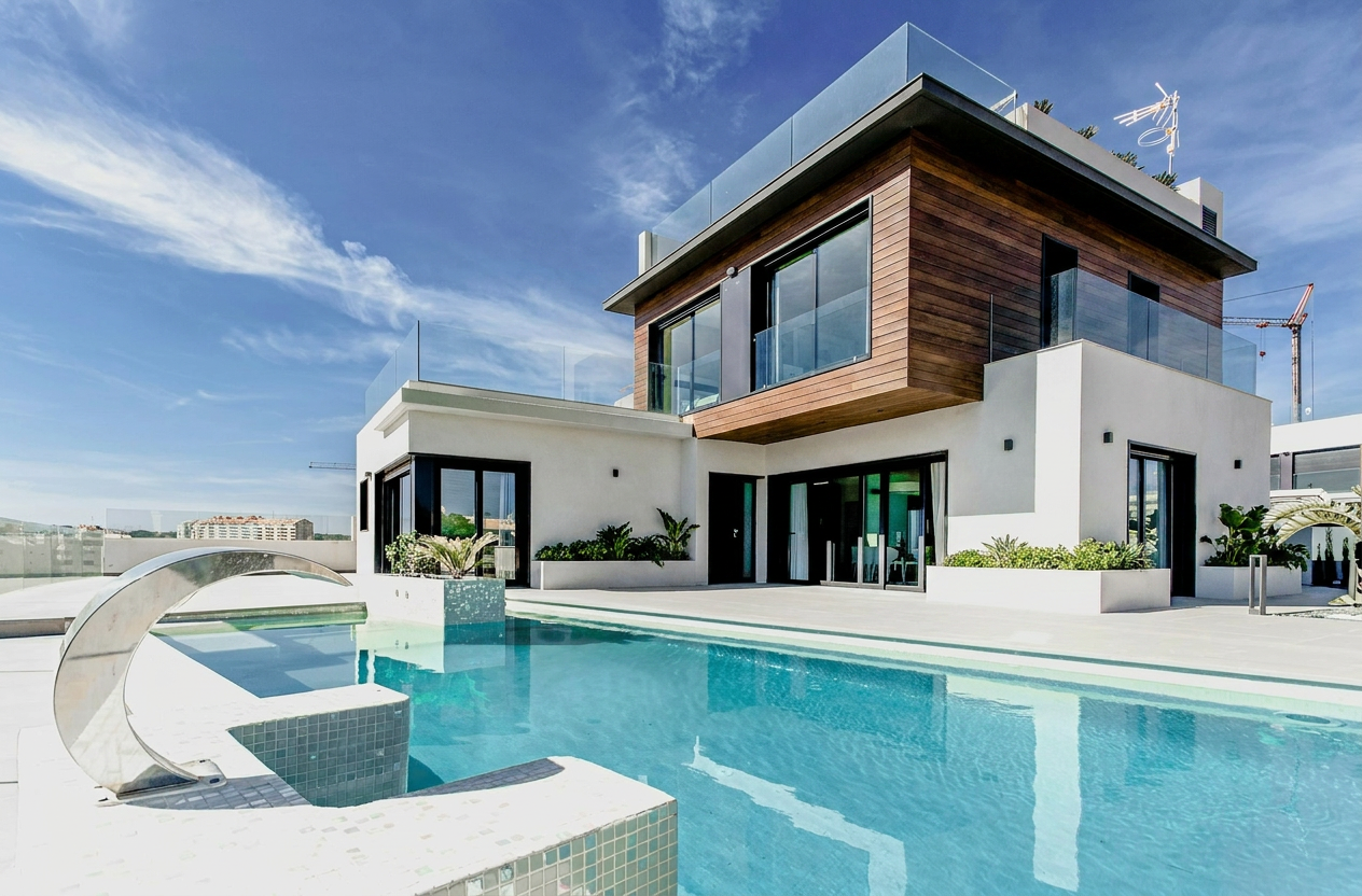 Reimagine this home exterior modern transitional with smooth white stucco lower,