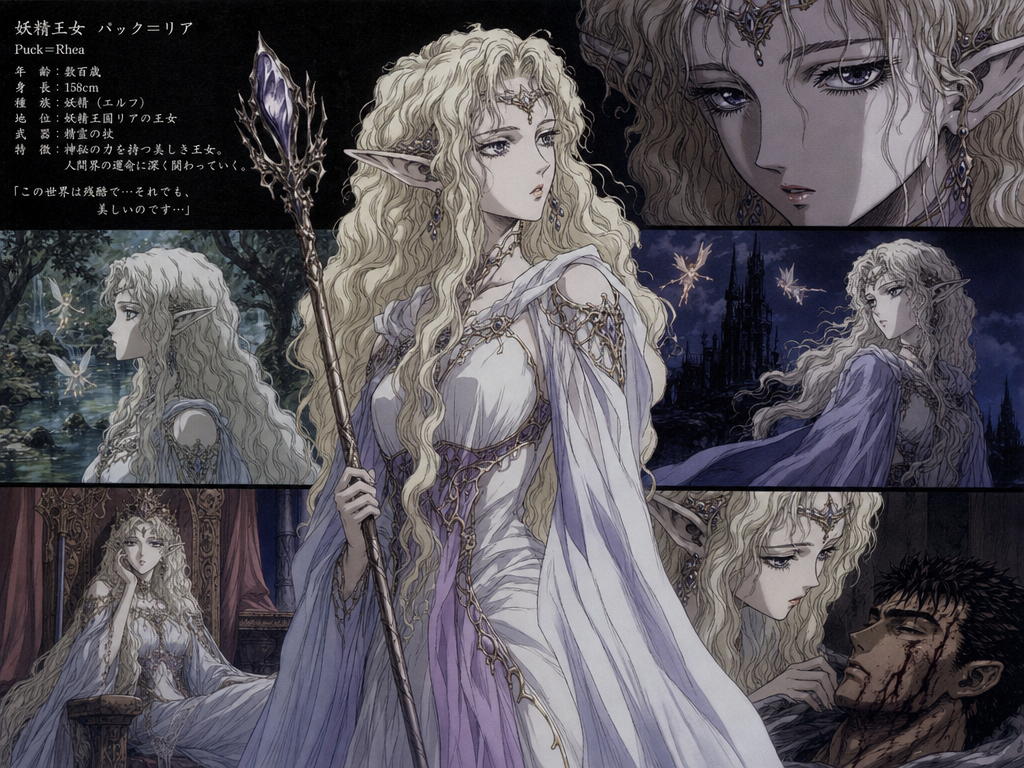 90s OVA Anime, BERSERK Style, Fairy Princess,