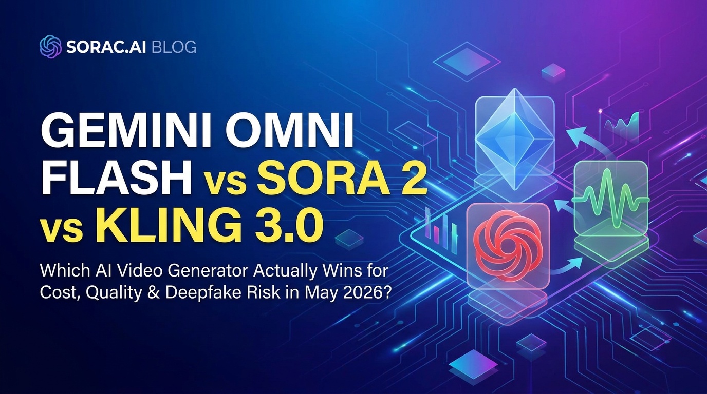 Gemini Omni Flash vs Sora 2 vs Kling 3.0: Which AI Video Generator Actually Wins for Cost, Quality & Deepfake Risk in May 2026?
