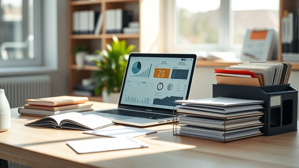 Futuristic AI-powered knowledge management tools interface with digital data visualization for 2026