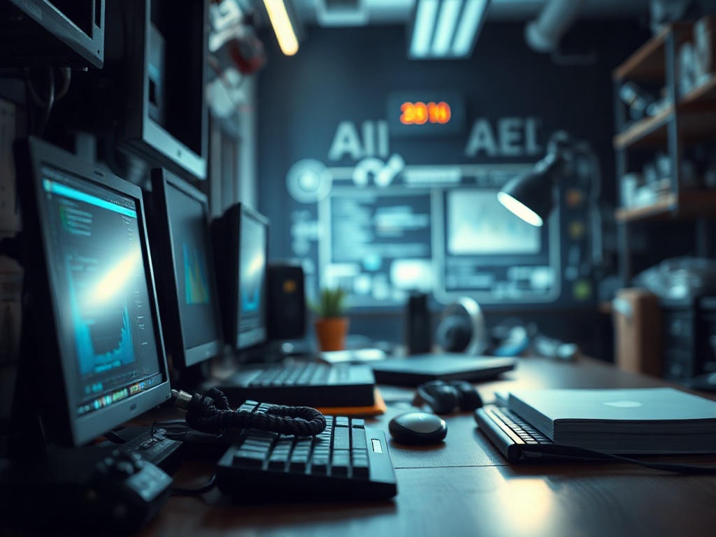 Illustration of AI-assisted software developers collaborating with AI tools in 2026 for increased productivity